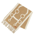 Hermes Heaven Scarf Molle Cashmere Beige Bicolor Fringe Shawl