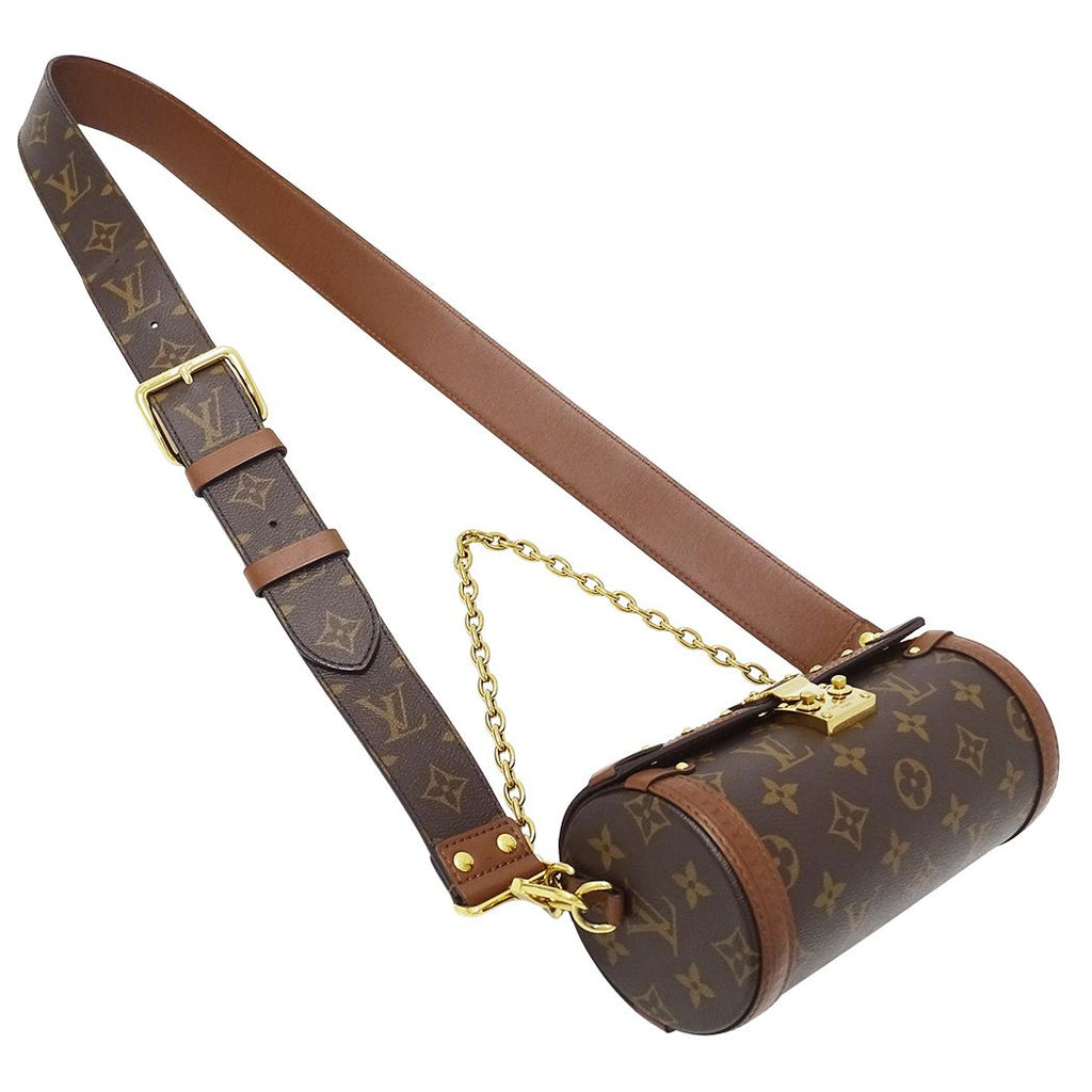 Louis Vuitton Monogram 2-Way Shoulder Bag Papillon Trunk Brown Chain Handle — view 4