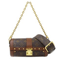 Louis Vuitton Monogram 2-Way Shoulder Bag Papillon Trunk Brown Chain Handle