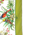 Gucci Scarf Bird All Over Pattern Flower Green White — view 7