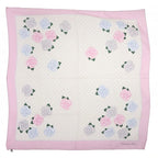Dior Scarf Rose Pattern Silk Pink Ivory