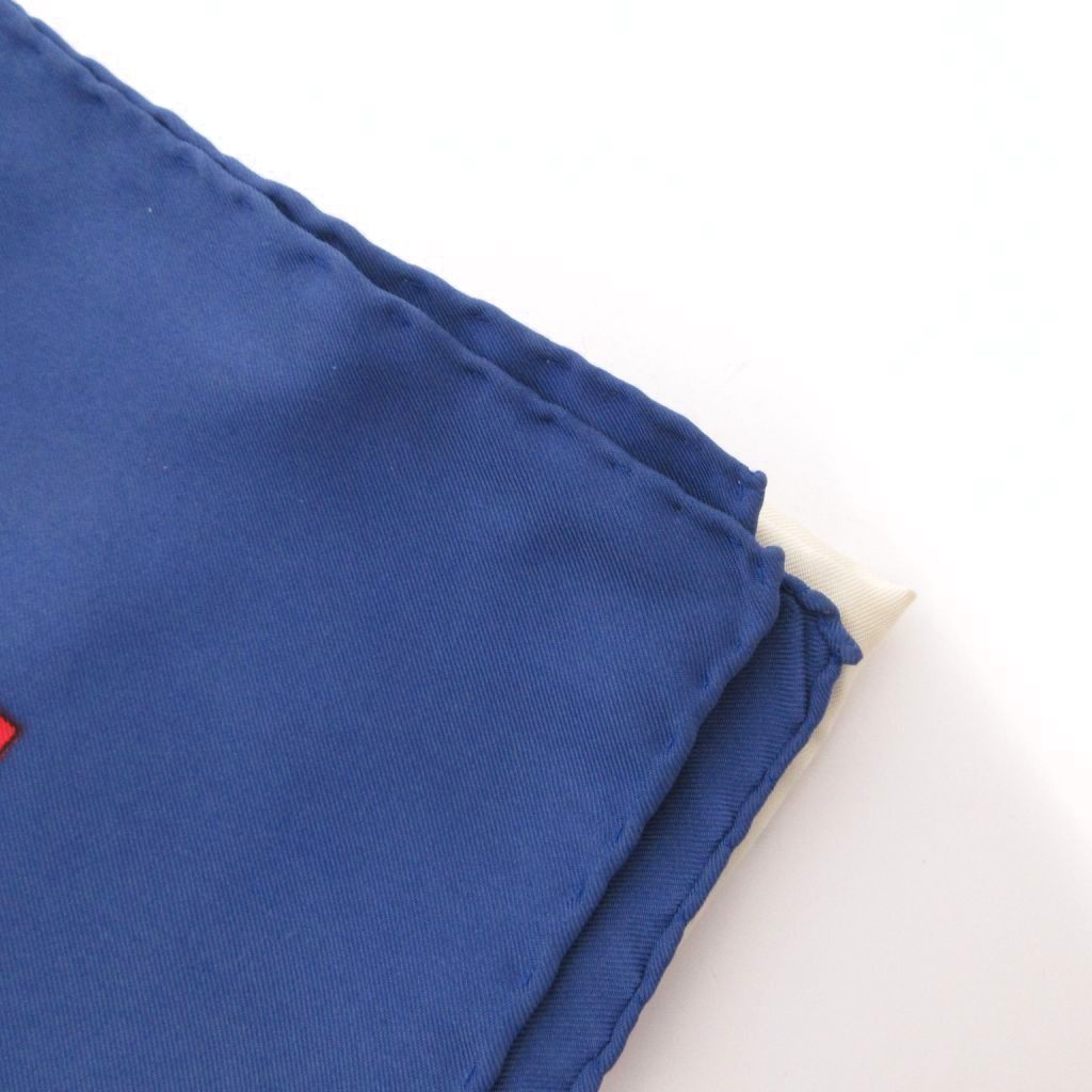 Gucci Scarf All Over Pattern Horsebit Silk Blue — view 8