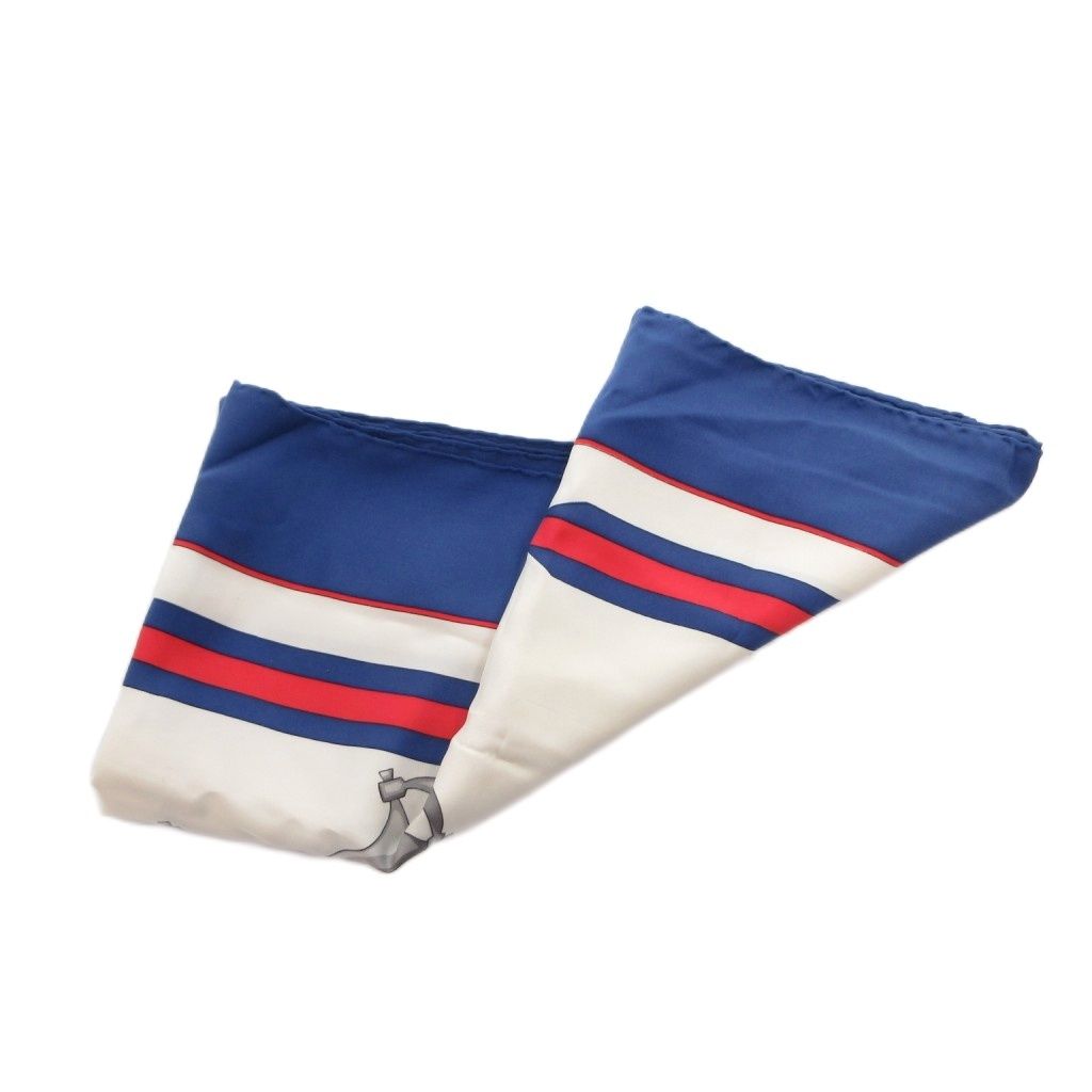 Gucci Scarf All Over Pattern Horsebit Silk Blue — view 2