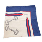 Gucci Scarf All Over Pattern Horsebit Silk Blue — view 4