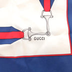 Gucci Scarf All Over Pattern Horsebit Silk Blue — view 7