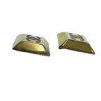 Chanel Vintage Earrings Clip on CC Logo Square Gold — view 3
