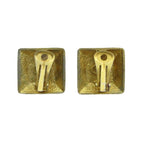 Chanel Vintage Earrings Clip on CC Logo Square Gold — view 2