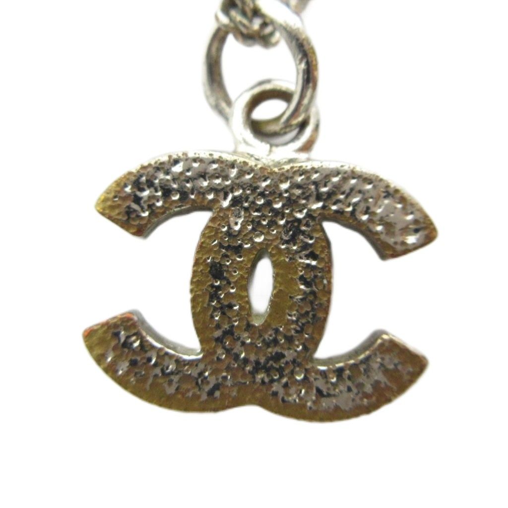 Chanel Pendant CC Logo Rhinestone Silver — view 2