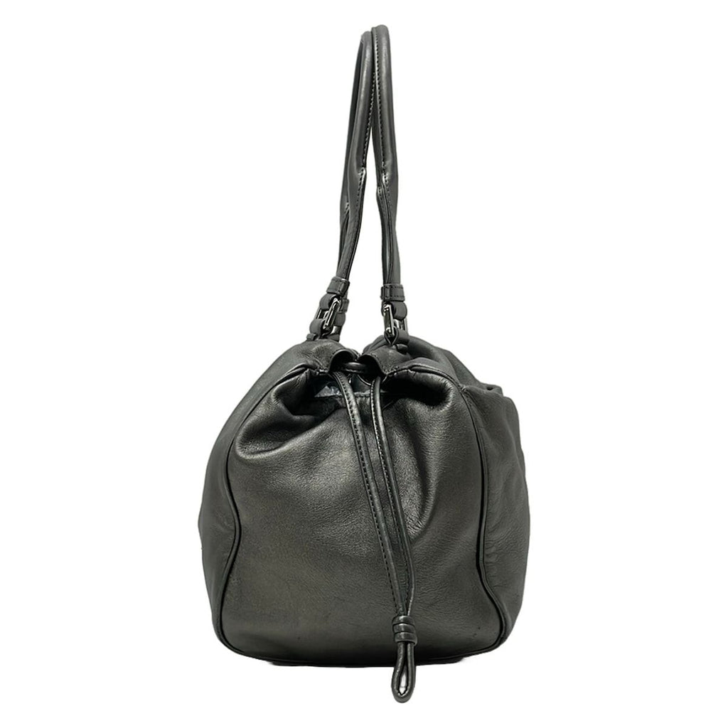 Loewe Tote Metallic Gray Anagram Leather — view 4