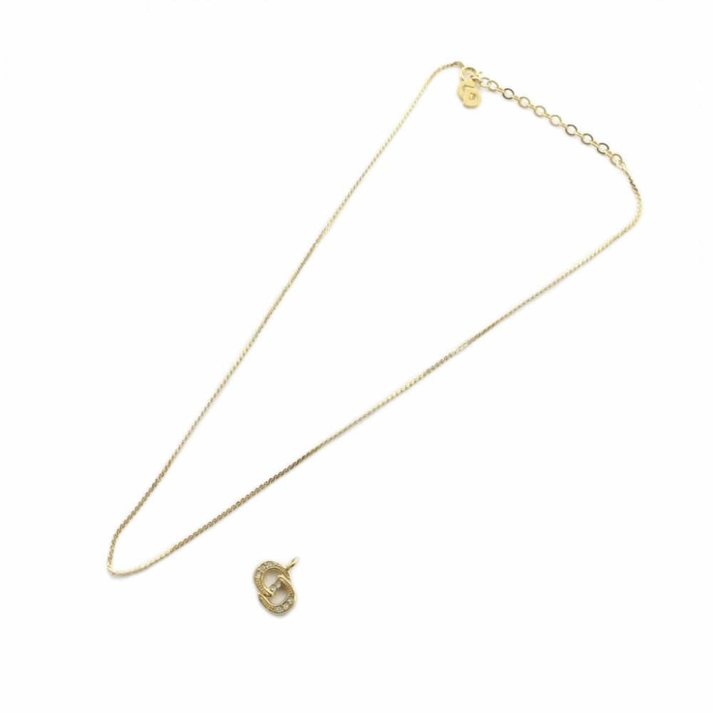 Dior Chain Necklace CD Set Pendant Logo Gold Color MQ OH