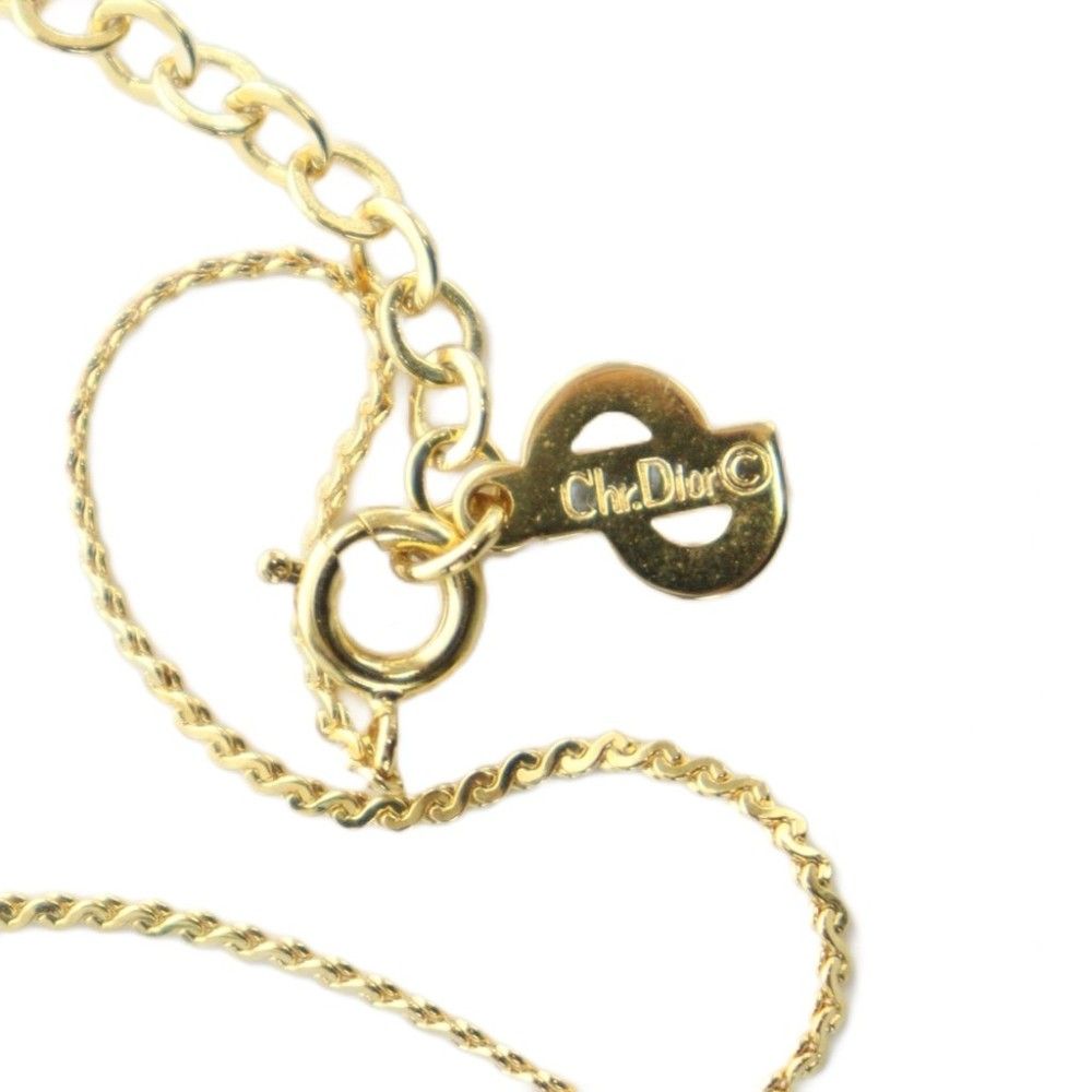 Dior Chain Necklace CD Set Pendant Logo Gold Color MQ OH — view 5