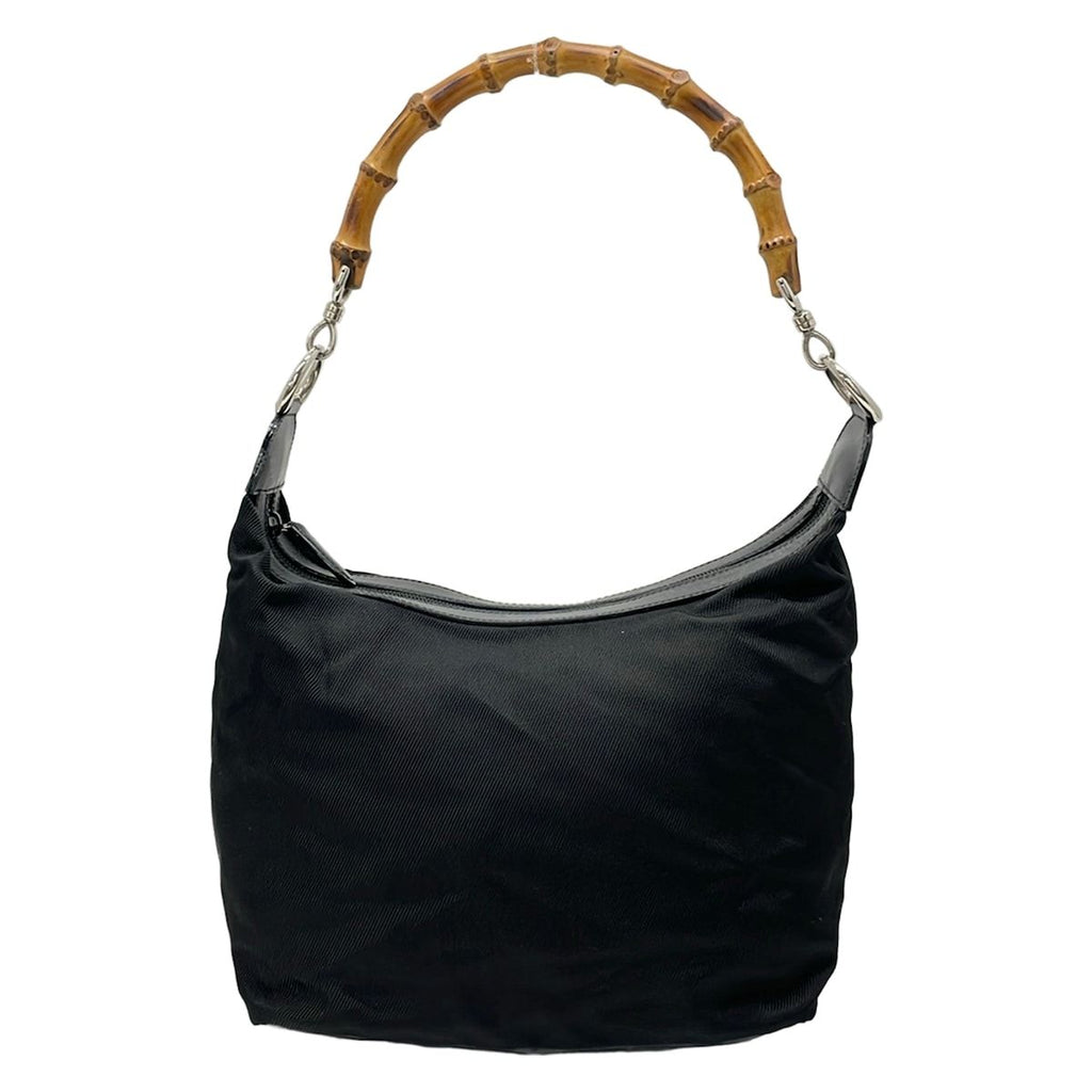 Gucci Shoulder Bag Bamboo Classic Black Light Brown