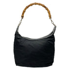 Gucci Shoulder Bag Bamboo Classic Black Light Brown