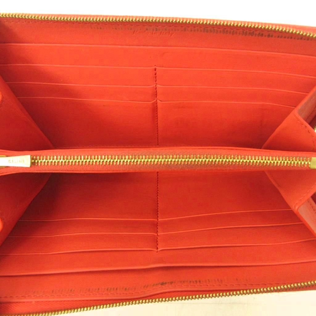 Celine Wallet Bicolor Leather Red Gray — view 5
