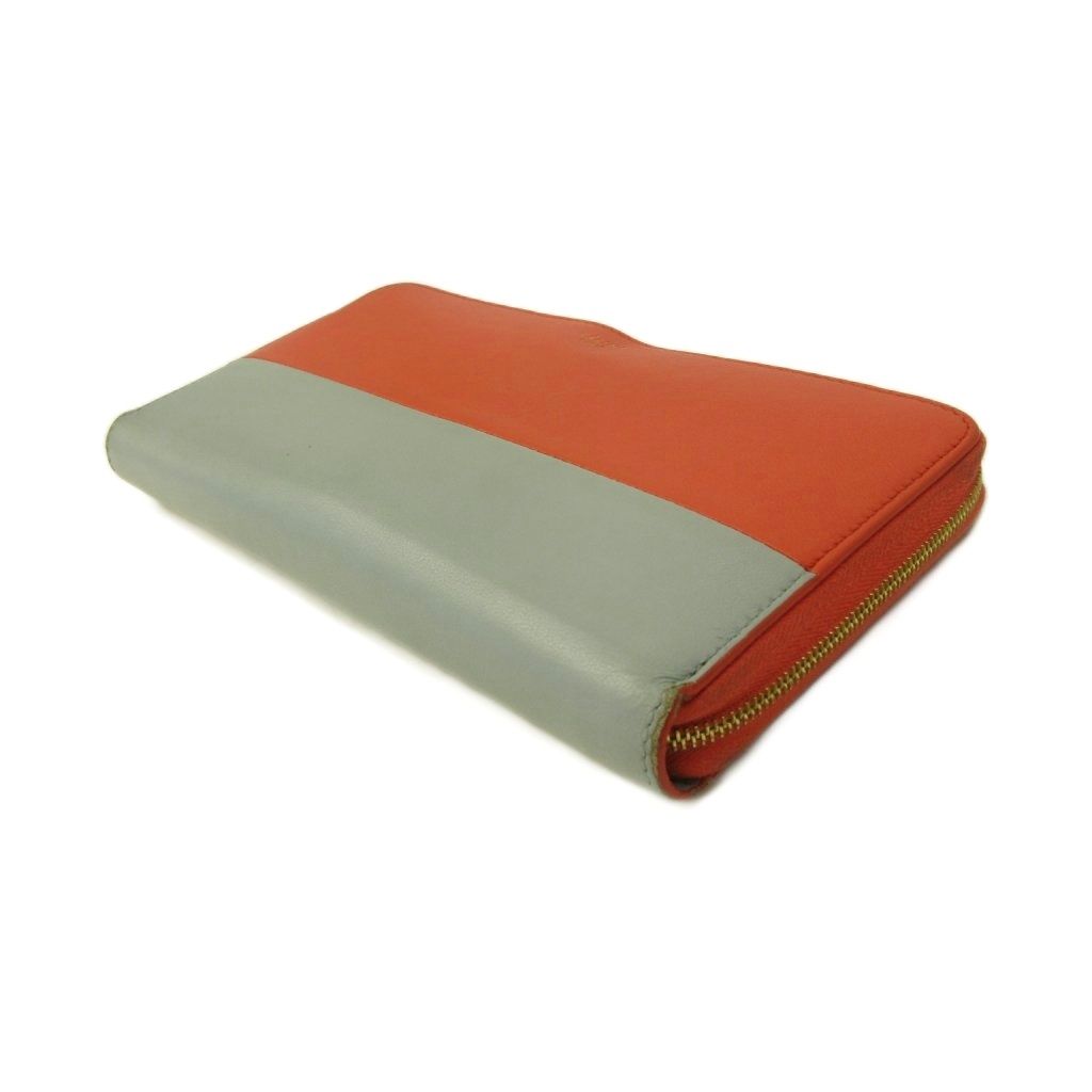 Celine Wallet Bicolor Leather Red Gray — view 3