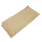 Louis Vuitton Heaven Shawl Large Monogram Fringe Silk Wool Beige Scarf — view 2