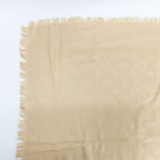 Louis Vuitton Heaven Shawl Large Monogram Fringe Silk Wool Beige Scarf — view 5