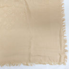 Louis Vuitton Heaven Shawl Large Monogram Fringe Silk Wool Beige Scarf — view 7