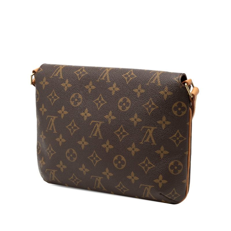 Louis Vuitton Monogram Musette Tango Short Shoulder Bag Brown Leather