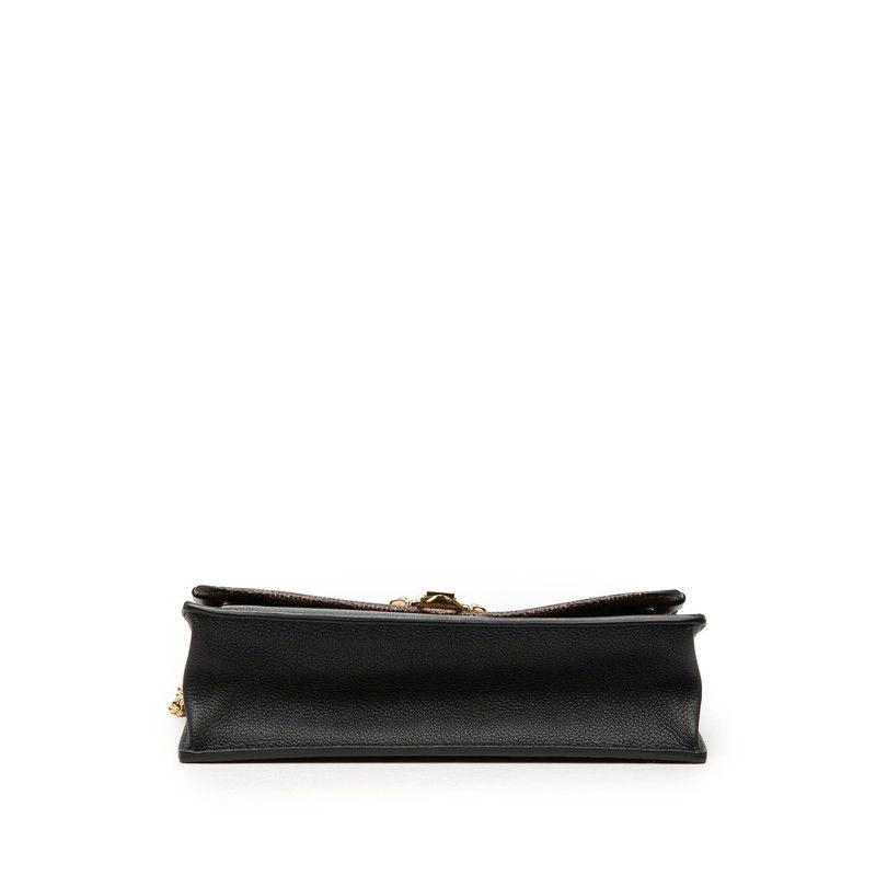 Louis Vuitton Damier Portefeuille Vavin Chain Shoulder Bag Brown Black Leather