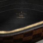 Louis Vuitton Damier Portefeuille Vavin Chain Shoulder Bag Brown Black Leather