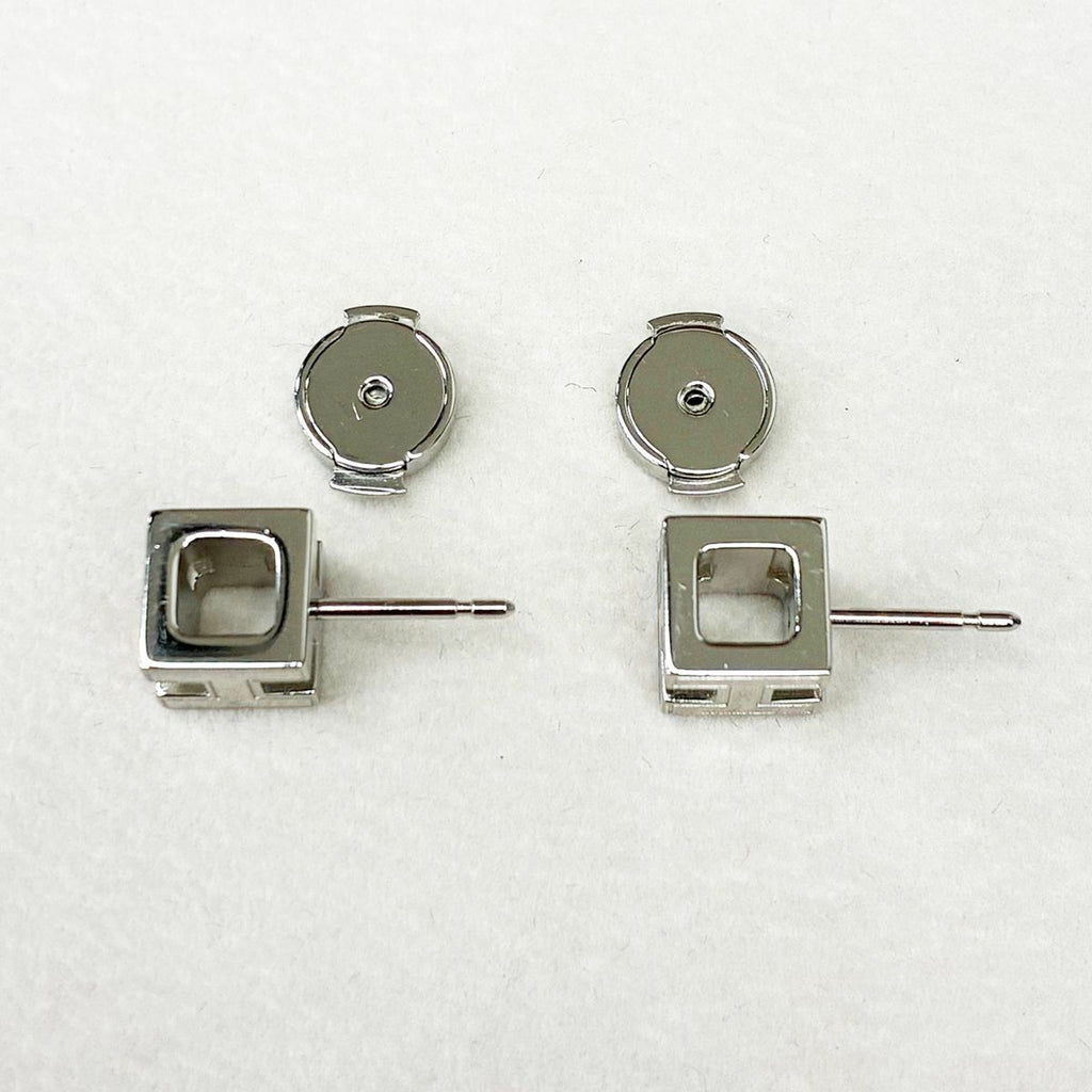 Hermes Earrings Cube Cage Ash Pink — view 3