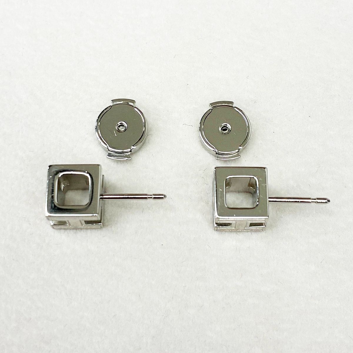 Hermes Earrings Cube Cage Ash Pink — view 3