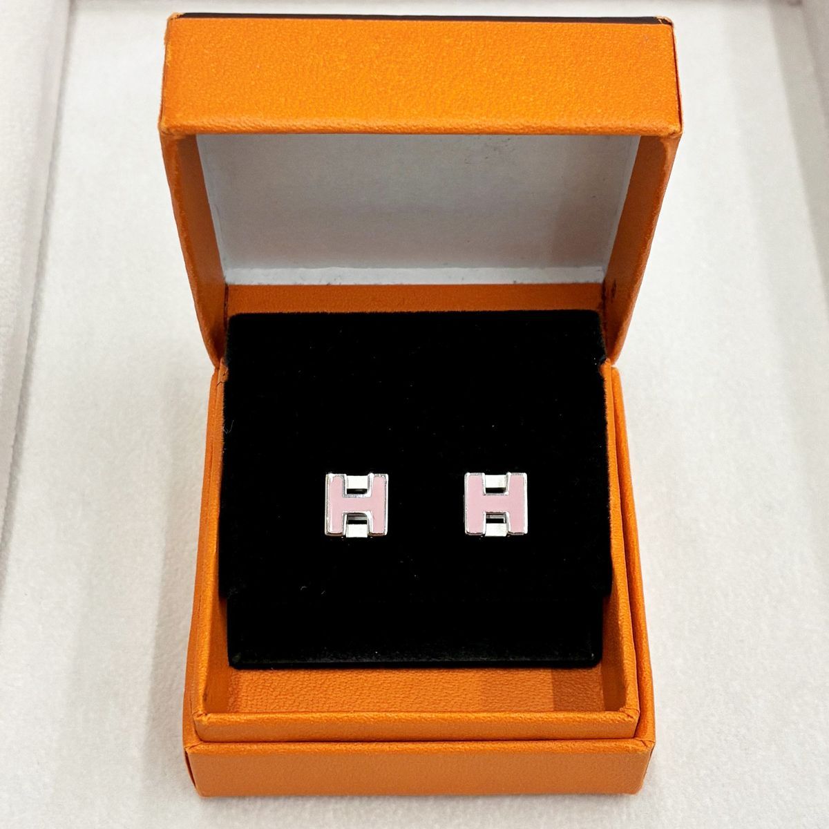 Hermes Earrings Cube Cage Ash Pink — view 8