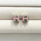 Hermes Earrings Cube Cage Ash Pink
