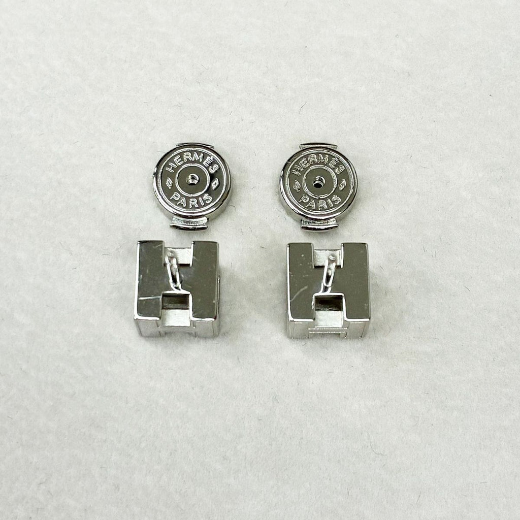 Hermes Earrings Cube Cage Ash Pink — view 2