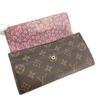 Louis Vuitton Monogram Leopard Print Portefeuille Sarah Bifold Wallet Brown — view 5