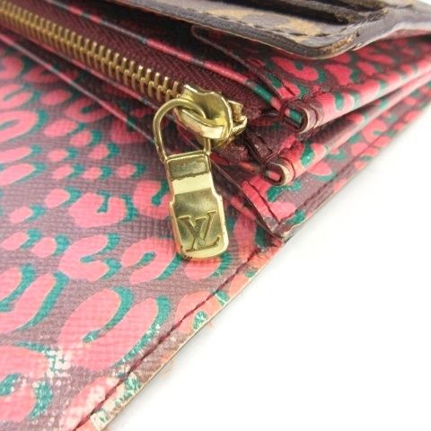 Louis Vuitton Monogram Leopard Print Portefeuille Sarah Bifold Wallet Brown — view 9