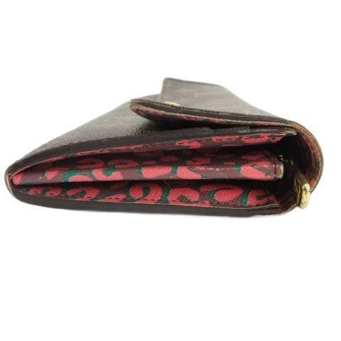 Louis Vuitton Monogram Leopard Print Portefeuille Sarah Bifold Wallet Brown — view 4
