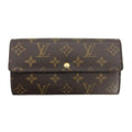 Louis Vuitton Monogram Leopard Print Portefeuille Sarah Bifold Wallet Brown