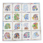 Hermes Heaven Carre 90 Chevaloscope Scarf Silk Blue Blanc Multicolor