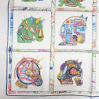 Hermes Heaven Carre 90 Chevaloscope Scarf Silk Blue Blanc Multicolor — view 5