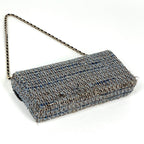 Chanel CC Logo Chain Shoulder Bag Denim Fabric Blue — view 2