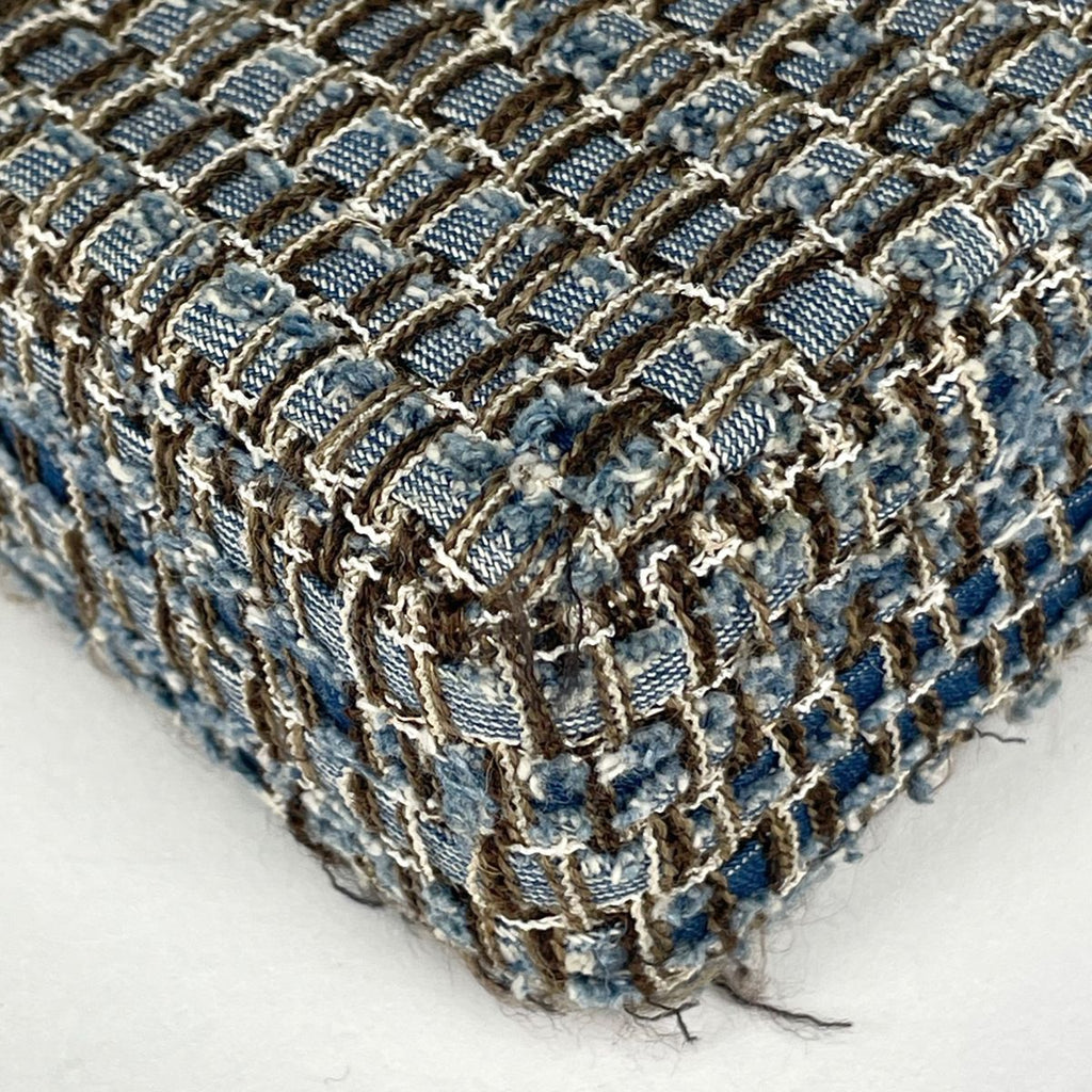 Chanel CC Logo Chain Shoulder Bag Denim Fabric Blue — view 3