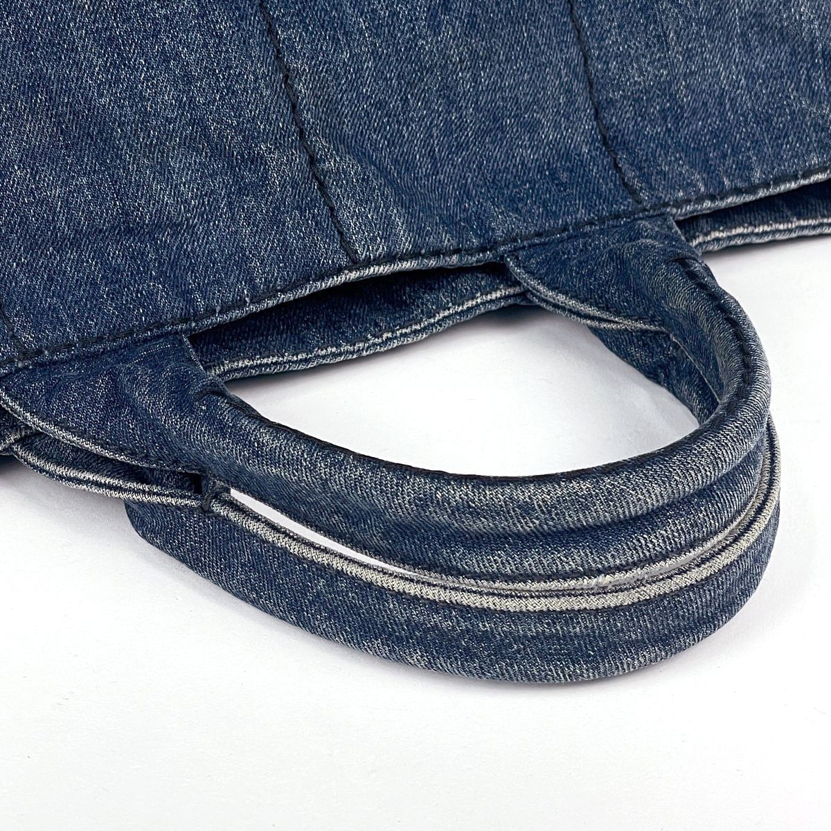 Prada Canapa Tote 2-Way Denim Navy — view 5