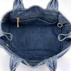 Prada Canapa Tote 2-Way Denim Navy — view 9