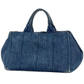 Prada Canapa Tote 2-Way Denim Navy
