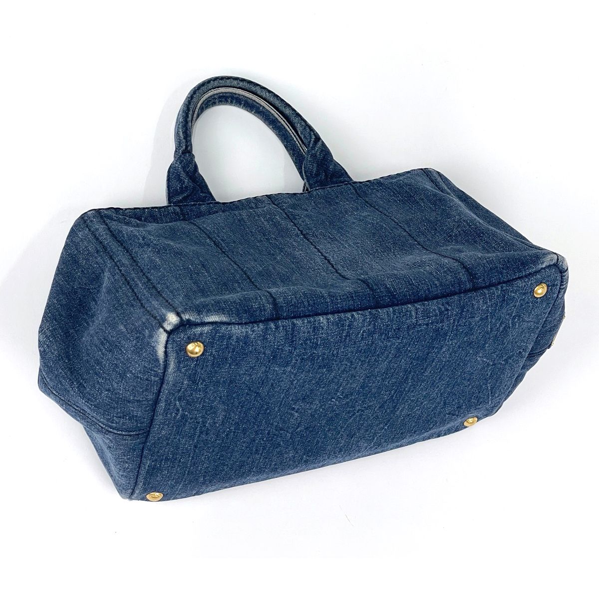 Prada Canapa Tote 2-Way Denim Navy — view 2