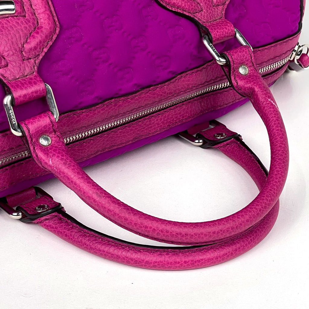 Gucci GG Pattern Handbag Neoprene Fabric Pink — view 9