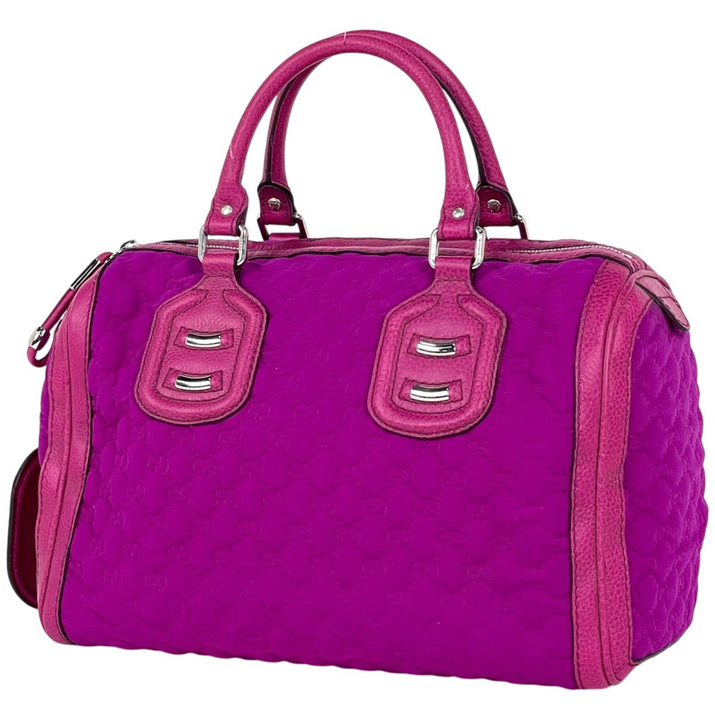Gucci GG Pattern Handbag Neoprene Fabric Pink