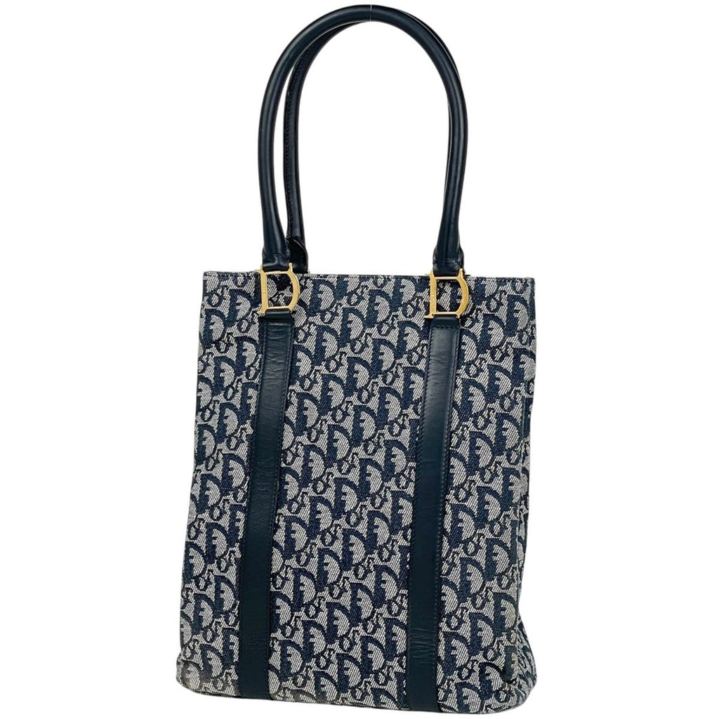 Dior Trotter Pattern Tote Canvas Navy