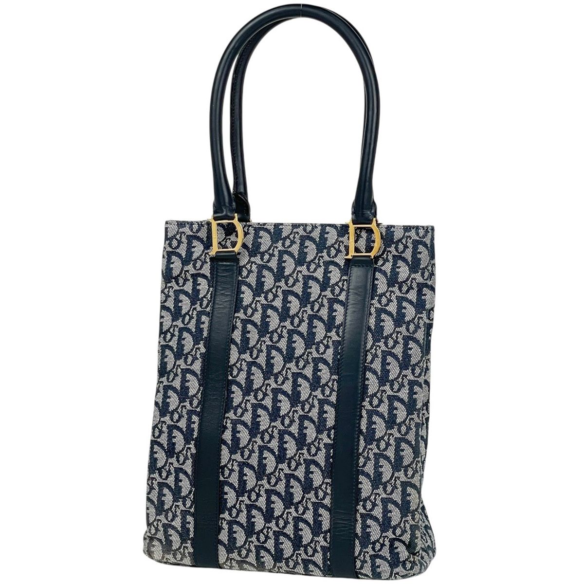 Dior Trotter Pattern Tote Canvas Navy