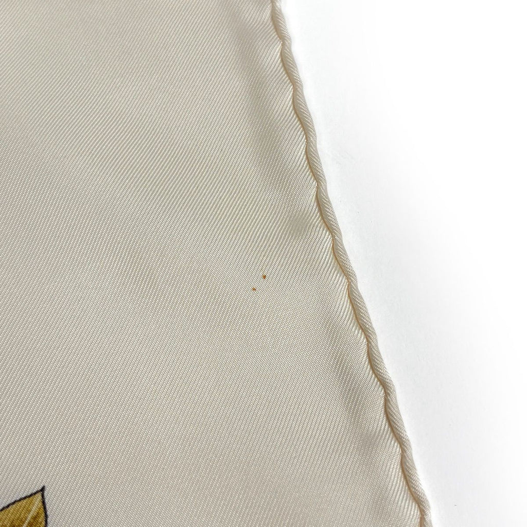 Hermes Carre 90 Vendanges Grape Harvest Scarf Silk Yellow Ivory — view 5