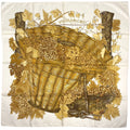 Hermes Carre 90 Vendanges Grape Harvest Scarf Silk Yellow Ivory