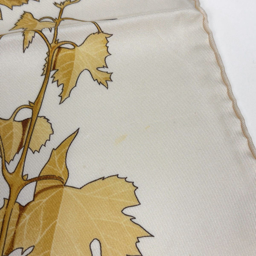 Hermes Carre 90 Vendanges Grape Harvest Scarf Silk Yellow Ivory — view 4