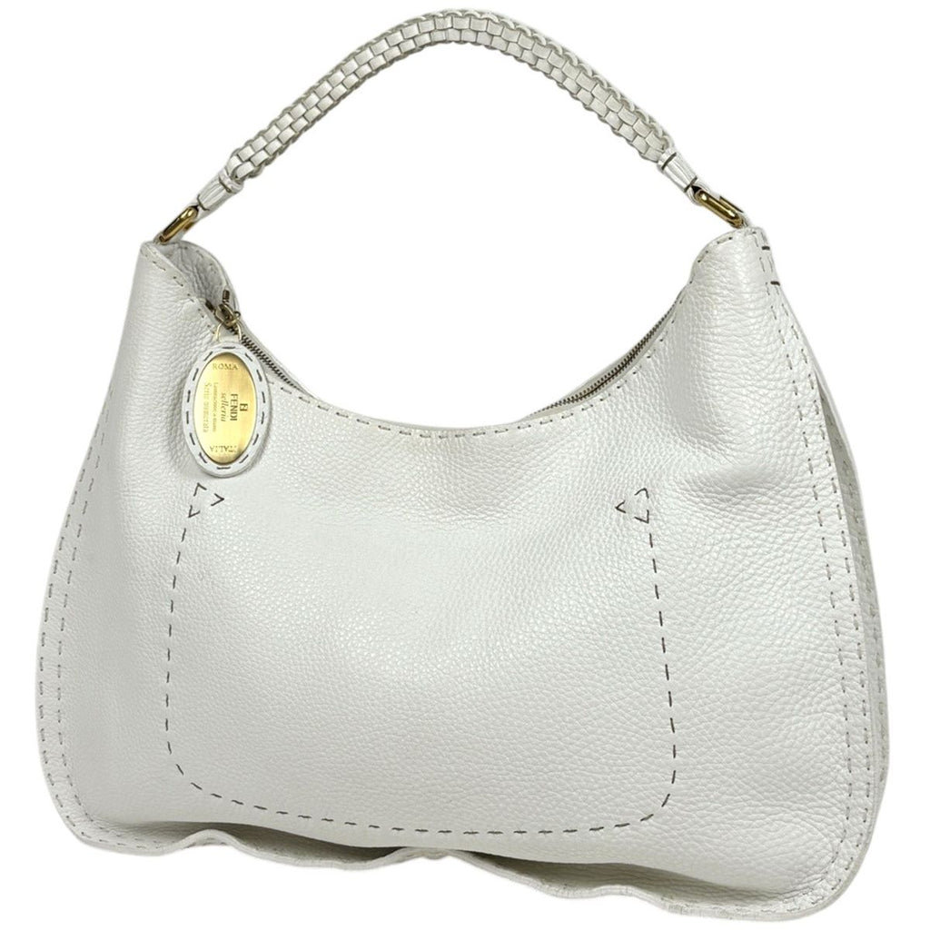 Fendi Selleria Shoulder Bag Leather White